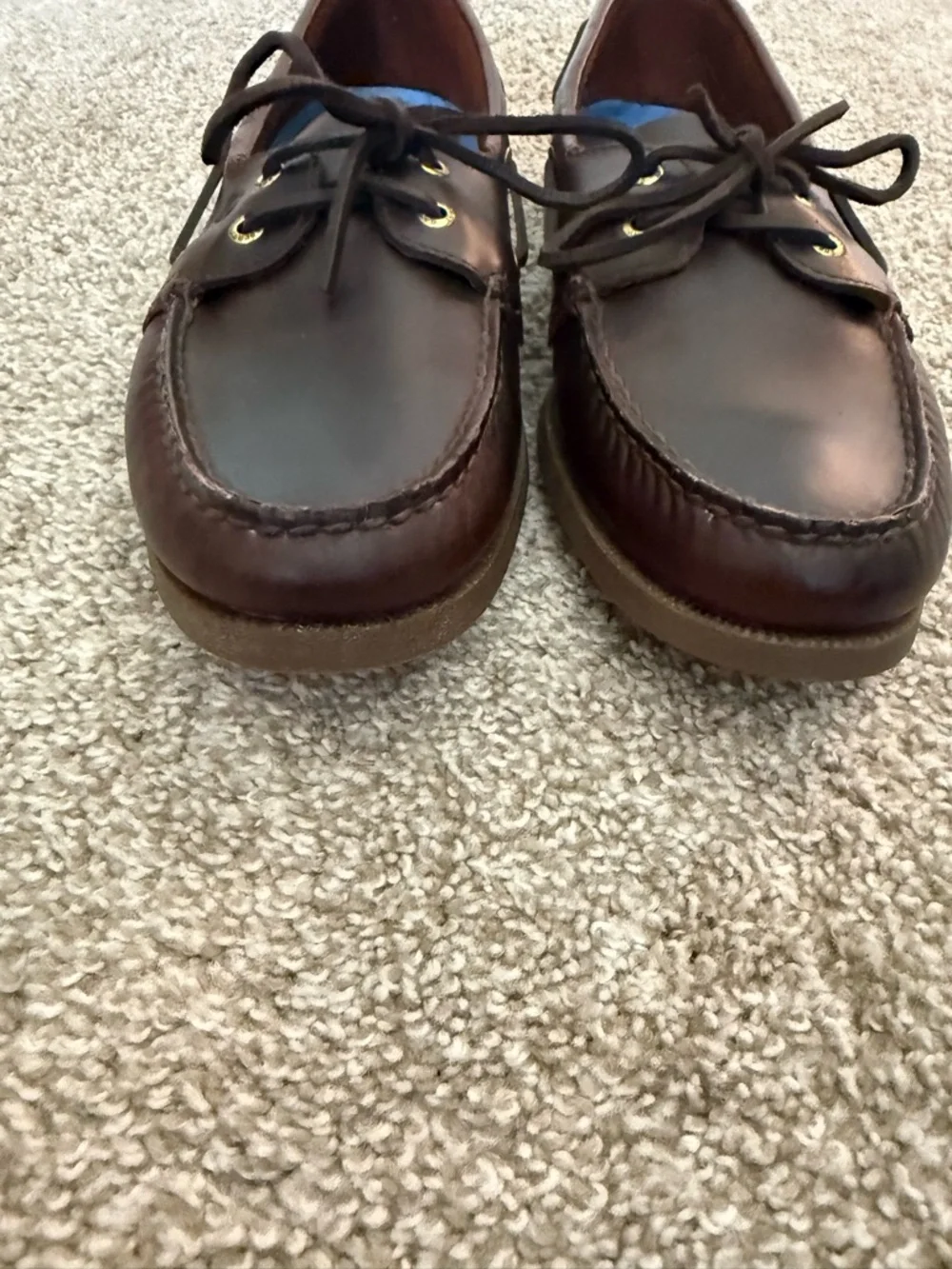 Sperry Dark Brown Leather Lace-Up Boat Shoes - Picture 3 of 8